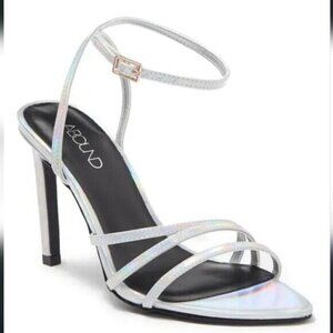 Abound BNWOT "Jimena" iridescent strappy silver heels sz 11 NEW